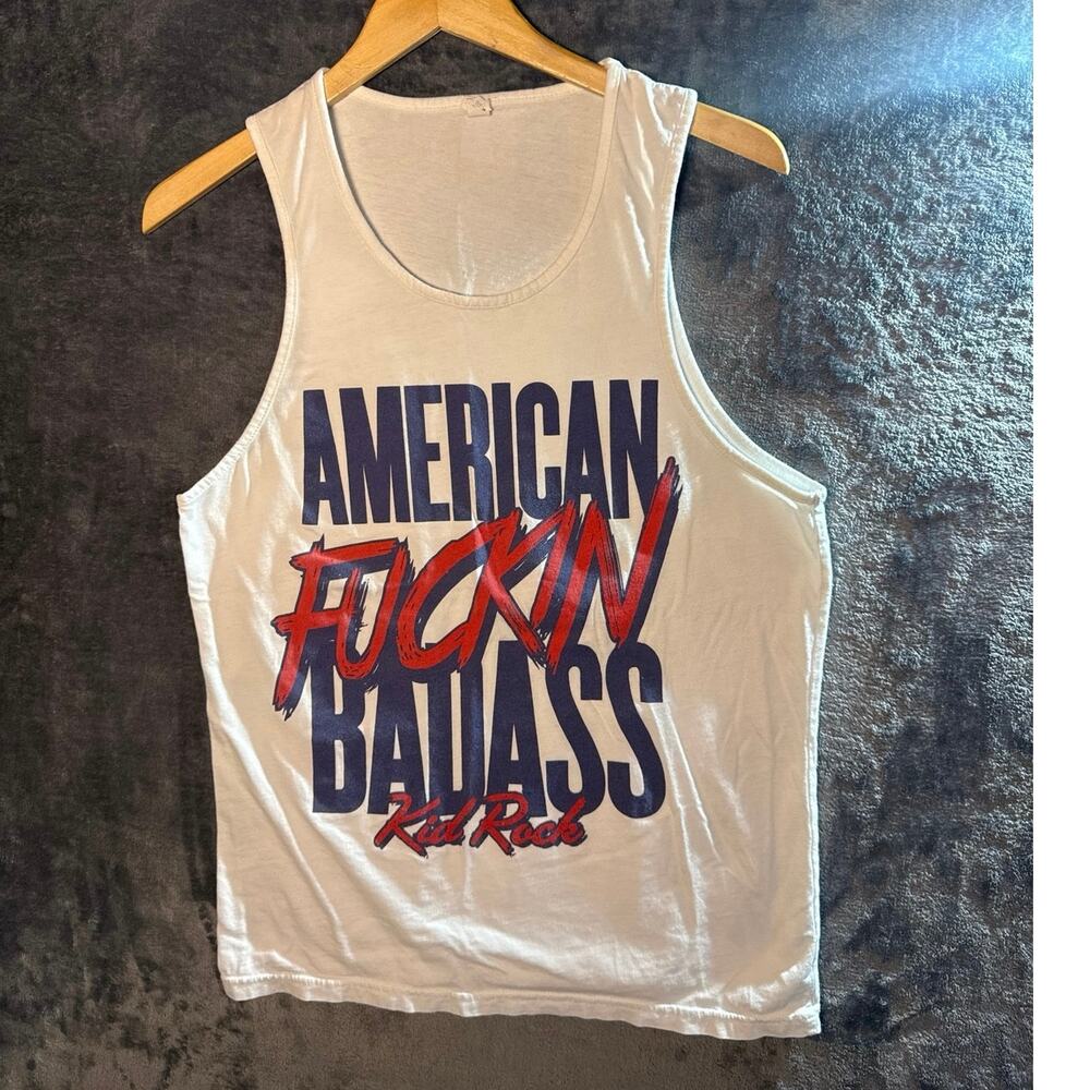 Band x Kid Rock x American Badass Concert Tank Medium White Next Level Apparel